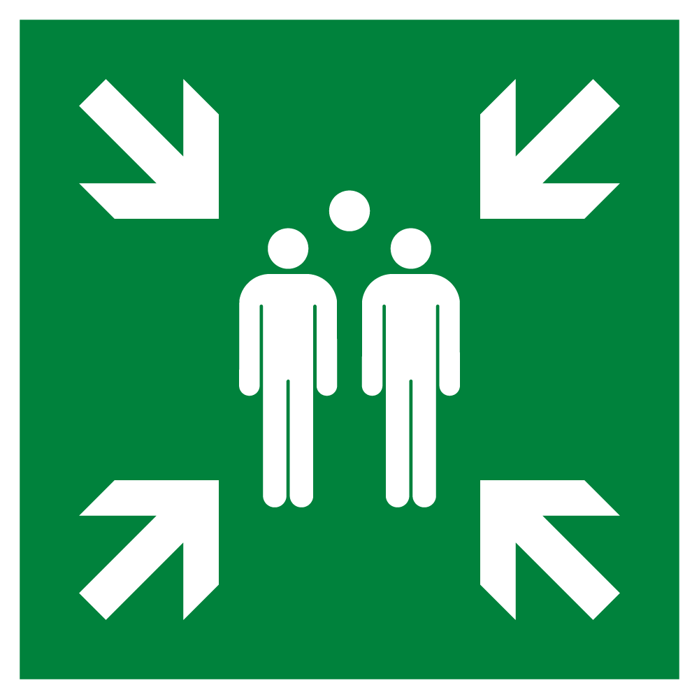 1000x1000 Evacuation Assembly Point Symbol High Quality Vector Sign