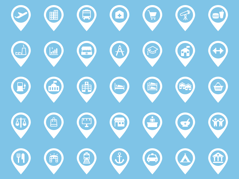 800x600 Point Of Interest Icon Set