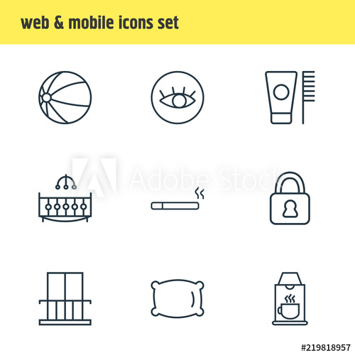 500x500 Vector Illustration Of Travel Icons Line Style Editable Set
