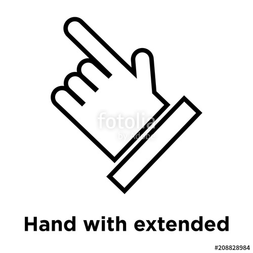 500x500 Hand With Extended Pointing Finger Icon Vector Sign And Symbol