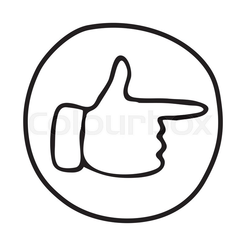 800x800 Doodle Pointing Finger Icon Stock Vector Colourbox