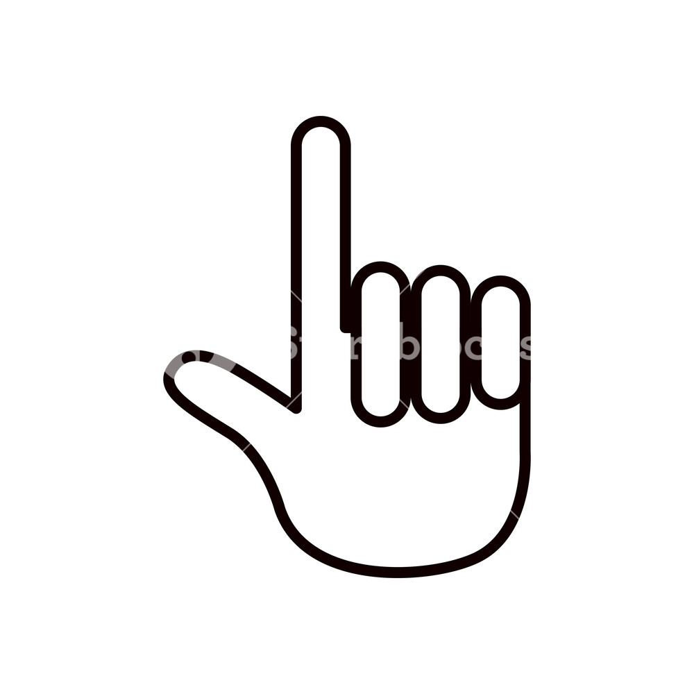 1000x1000 Sketch Silhouette Hand Pointing Up With One Finger Icon Vector