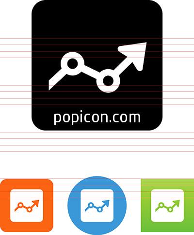 400x486 Graph With Arrow And Data Points Icon