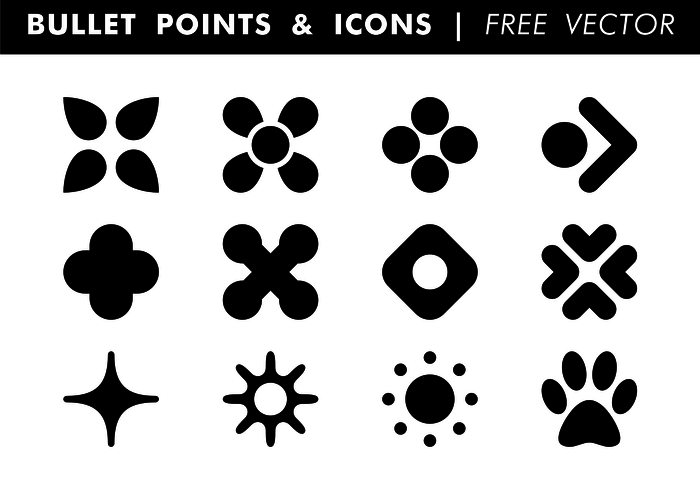 700x490 Bullet Points Icons Vector
