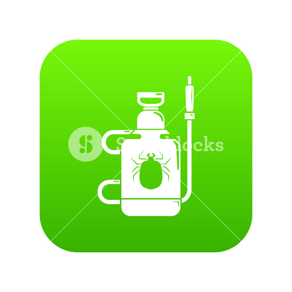 1000x1000 Pest Control Poison Icon Green Vector Isolated On White Background