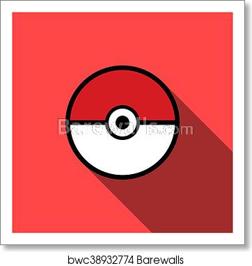 Pokeball Icon Vector Isolated, Art Print Barewalls Posters 362x382 Pokeball Icon Vector Isolated, Art Print Barewalls Posters