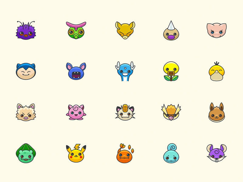 800x600 Colorful Pokemon Go Icons Sketch Freebie