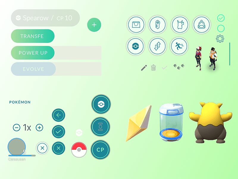 800x600 Pokemon Go Ui Elements Sketch Freebie