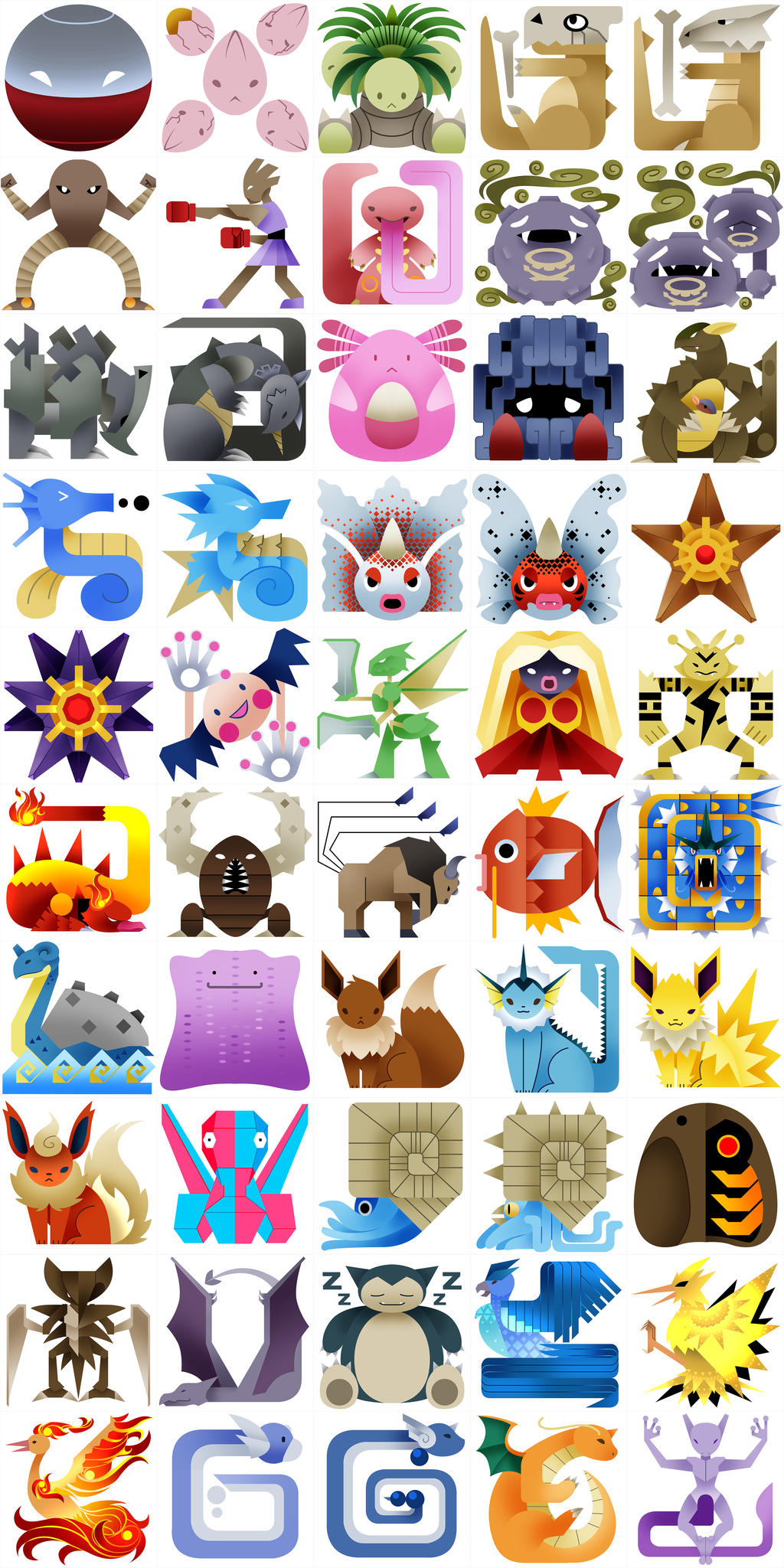 1024x2048 The Original Pokemon, Redone As Monster Hunter Icons Pokemon