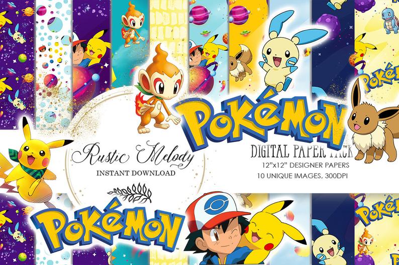 Seamless Pokemon Pattern Digital Paper Pack Pokemon Etsy 794x528 Seamless Pokemon Pattern Digital Paper Pack Pokemon Etsy