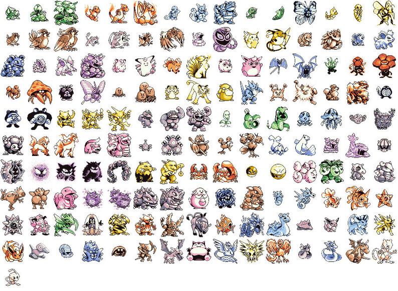 794x582 Classic Pokemon Red And Blue Sprites All First Generation Etsy