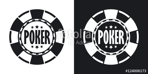 500x250 Vector Poker Chip Icon Two Tone Version On Black And White
