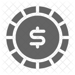 256x256 Poker Chip Icon Of Glyph Style
