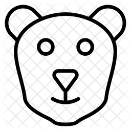 256x256 Polar Bear Icon Of Line Style