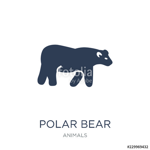 500x500 Polar Bear Icon Trendy Flat Vector Polar Bear Icon On White