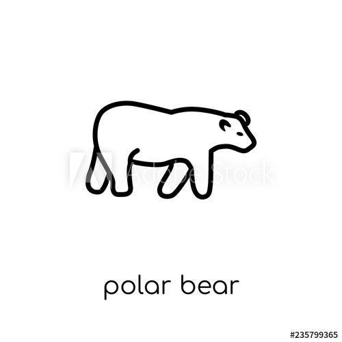 500x500 Polar Bear Icon Trendy Modern Flat Linear Vector Polar Bear Icon