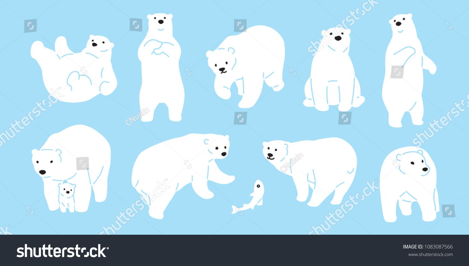 1500x850 Bear Vector Polar Bear Icon Logo Illustration Character Doodle