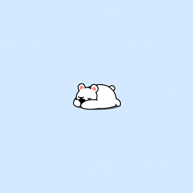 626x626 Cute Polar Bear Sleeping Icon Vector Premium Download