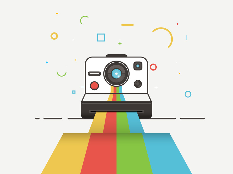 800x600 Polaroid Camera Icon Design In Adobe Illustrator