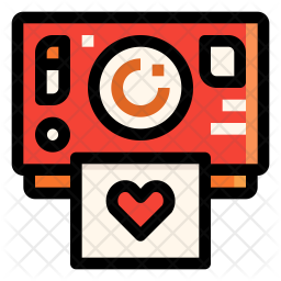 256x256 Polaroid Camera Icon Of Colored Outline Style