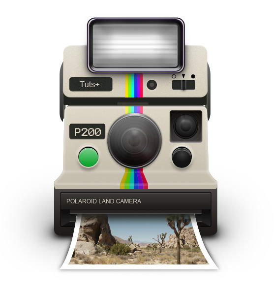 557x599 How To Draw A Vintage Polaroid Camera Icon