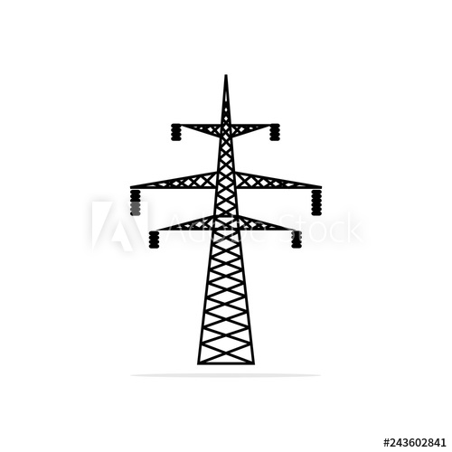 500x500 High Voltage Pole Icon Vector Concept Illustration For Design