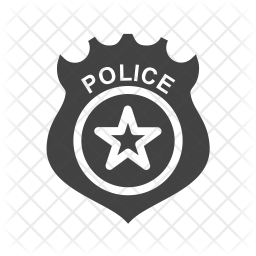 256x256 Police Badge Icon Of Glyph Style