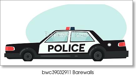 Cartoon Police Car Icon Isolated Objects On White Background 435x241 Cartoon Police Car Icon Isolated Objects On White Background