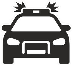 Police Car Icon Sticker 250x228 Police Car Icon Sticker