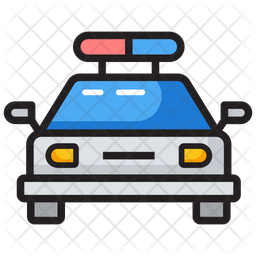 Police Car Icon Of Colored Outline Style 256x256 Police Car Icon Of Colored Outline Style