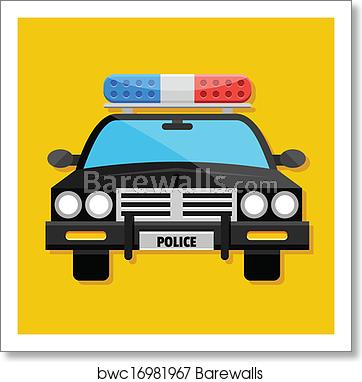 Vector Police Car Icon Art Print Barewalls Posters Prints 362x382 Vector Police Car Icon Art Print Barewalls Posters Prints
