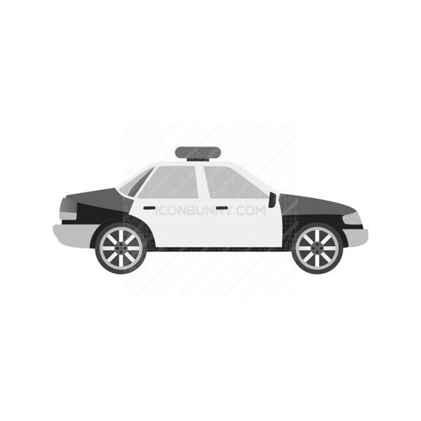 Police Car Greyscale Icon 600x600 Police Car Greyscale Icon
