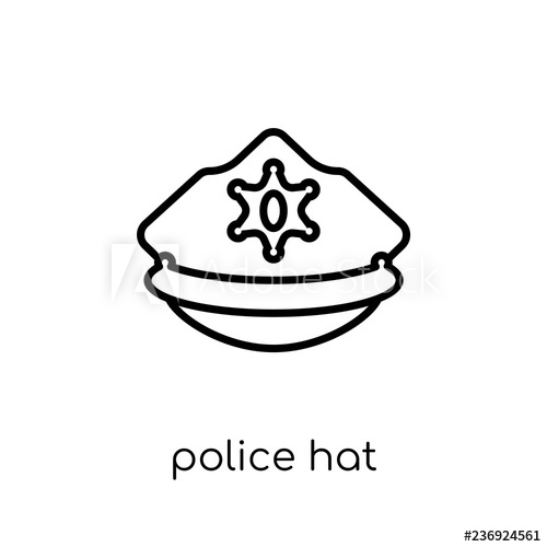500x500 Police Hat Icon Trendy Modern Flat Linear Vector Police Hat Icon