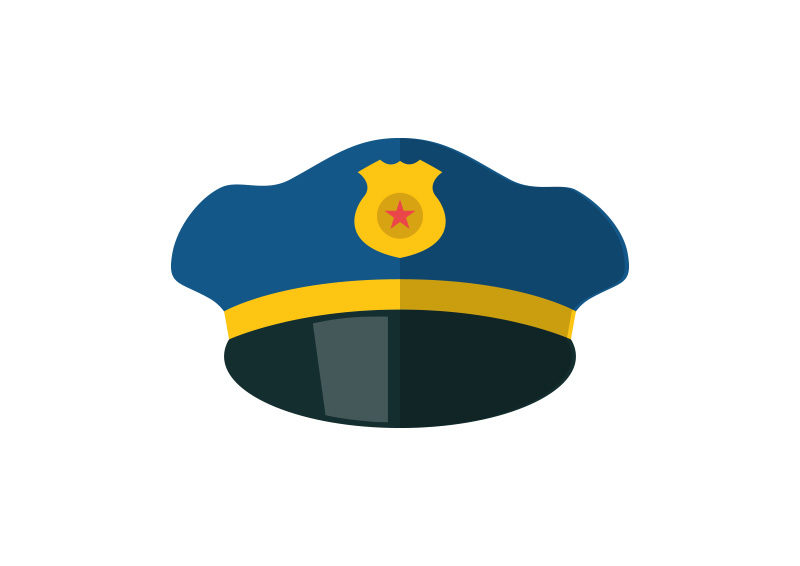 800x566 Police Hat Free Flat Style Vector Icon
