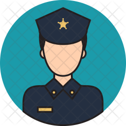 256x256 Police Icon Of Colored Outline Style