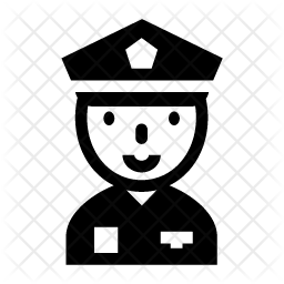 256x256 Police Icon Of Glyph Style