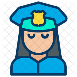 256x256 Woman Police Icon Of Colored Outline Style