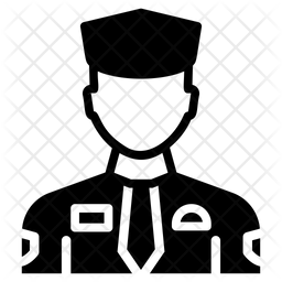 256x256 Police Officer Icon Of Glyph Style