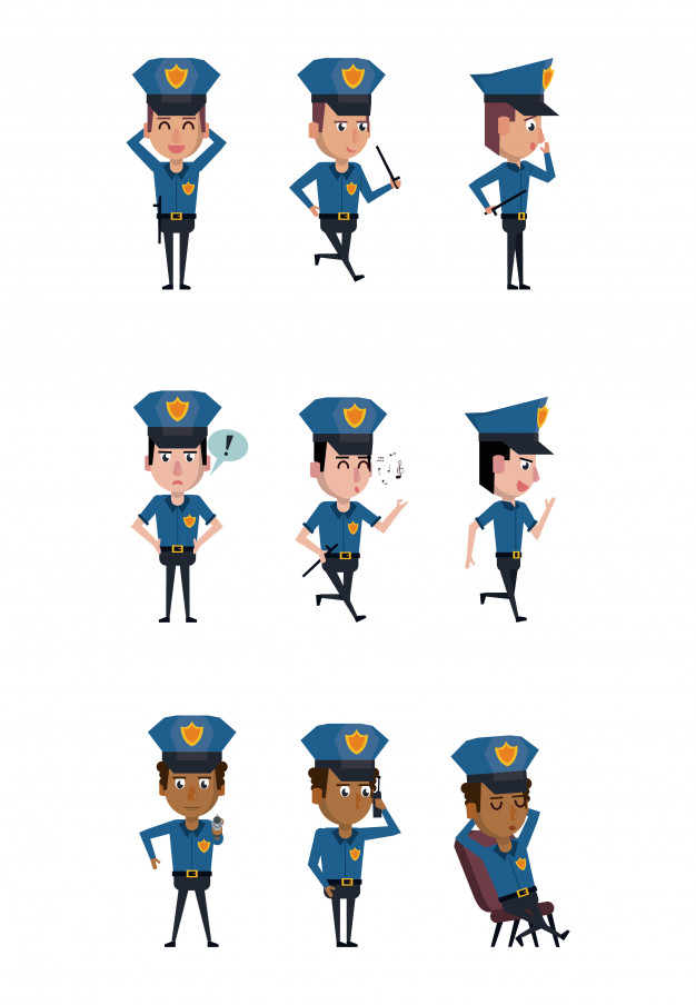 626x904 Police Officer Icons Cartoon Vector Premium Download