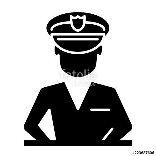 500x500 Policeman Solid Icon Police Officer Illustration Isolated