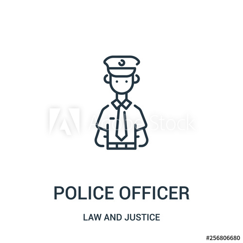 500x500 Police Officer Icon Vector From Law And Justice Collection Thin