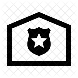 256x256 Police Station Icon Of Line Style