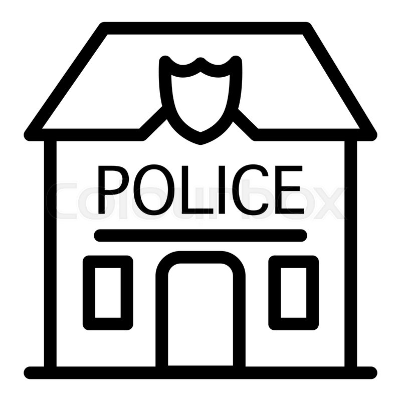 800x800 Police Station Badge Line Icon Police Stock Vector Colourbox