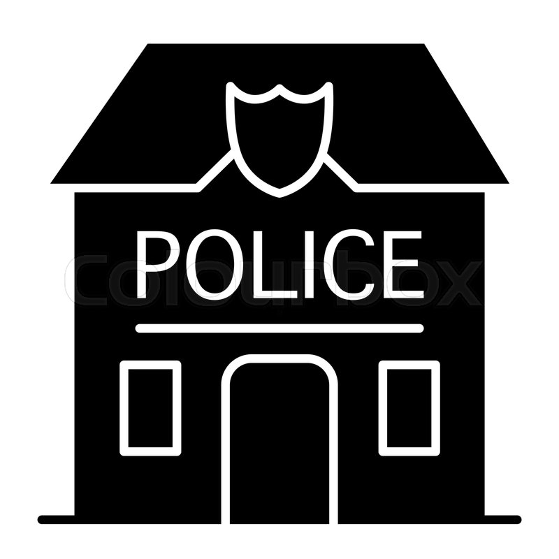 800x800 Police Station Badge Solid Icon Stock Vector Colourbox