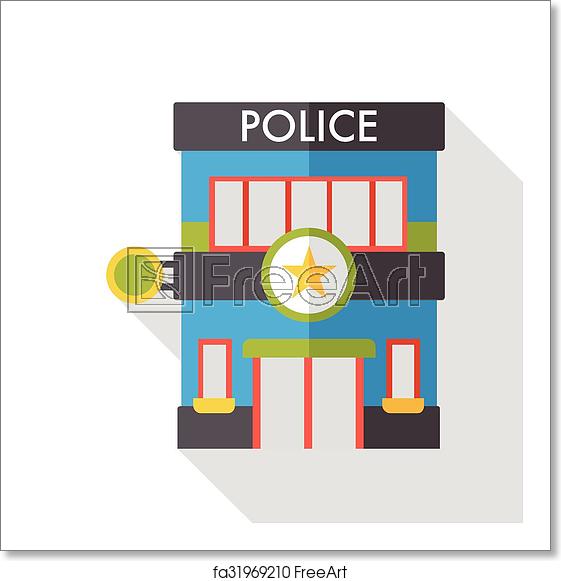 561x581 Free Art Print Of Police Station Flat Icon Freeart