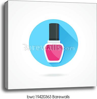 382x390 Vector Nail Polish Icon, Canvas Print Barewalls Posters Prints