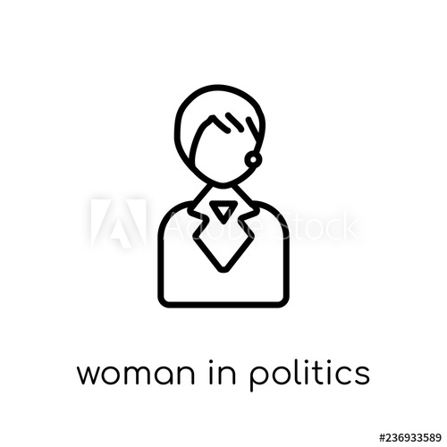 500x500 Woman In Politics Icon Trendy Modern Flat Linear Vector Woman