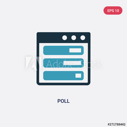500x500 Two Color Poll Vector Icon From Political Concept Isolated Blue