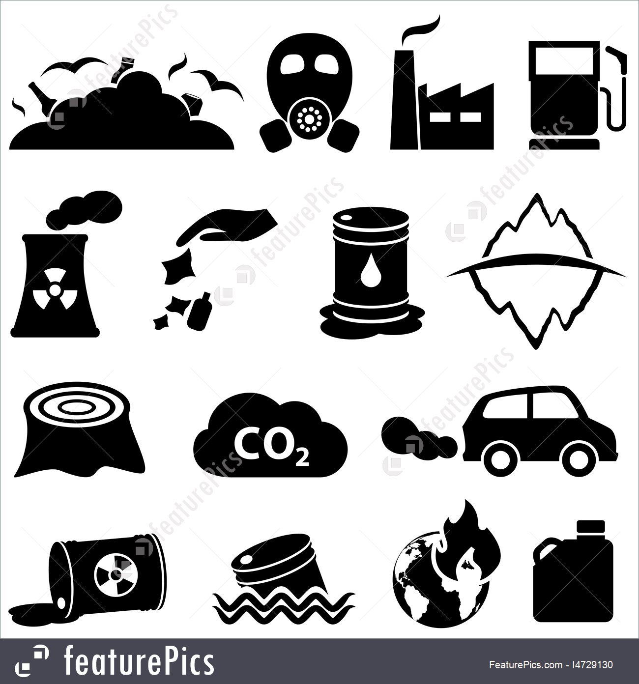 1300x1392 Pollution And Environment Icons Illustration