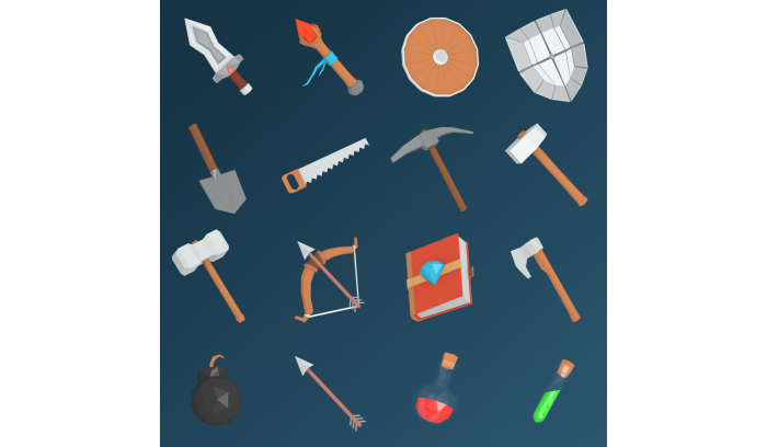 700x408 Low Poly Art Icons Pack